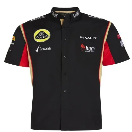 MAGLIA Adulto Formula Uno 1 Lotus F1 Team NUOVA! Camicia da corsa Burn Black 2013 XS