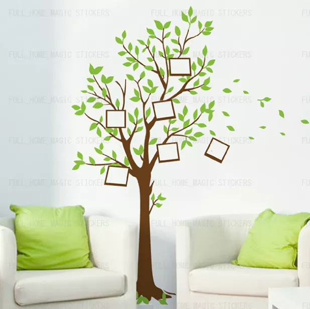 Large Family Tree Bird Photo Frames Wall Stickers Home Decor Nursery Art Decals