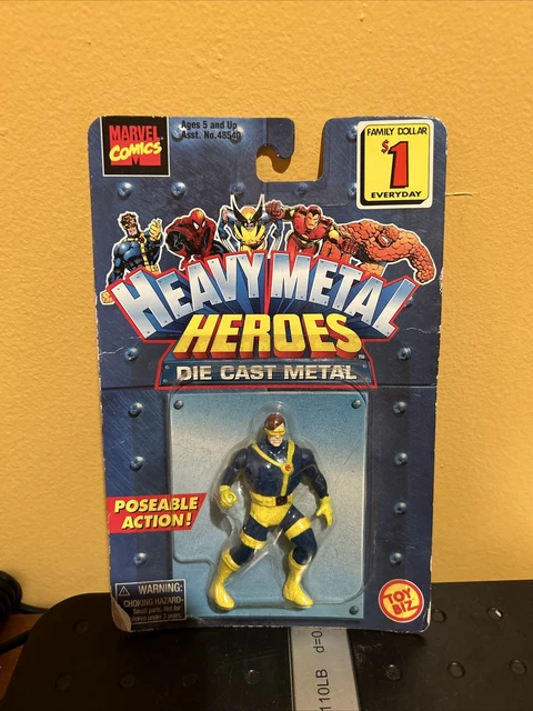 Toy Biz Marvel Heavy Metal Heroes Die Cast Metal Cyclops Poseable Figure