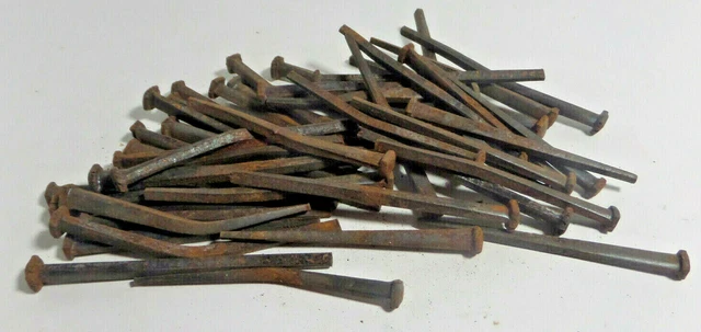 Square Nails vintage most about 4 1/2"-5" about 2+LBS