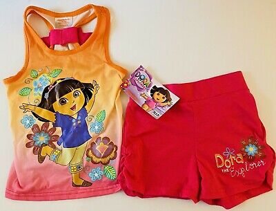 Nwt Girls Nickelodeon Sz 4/5 Dora Explorer 2Pc Shortset/New With Tags!!!