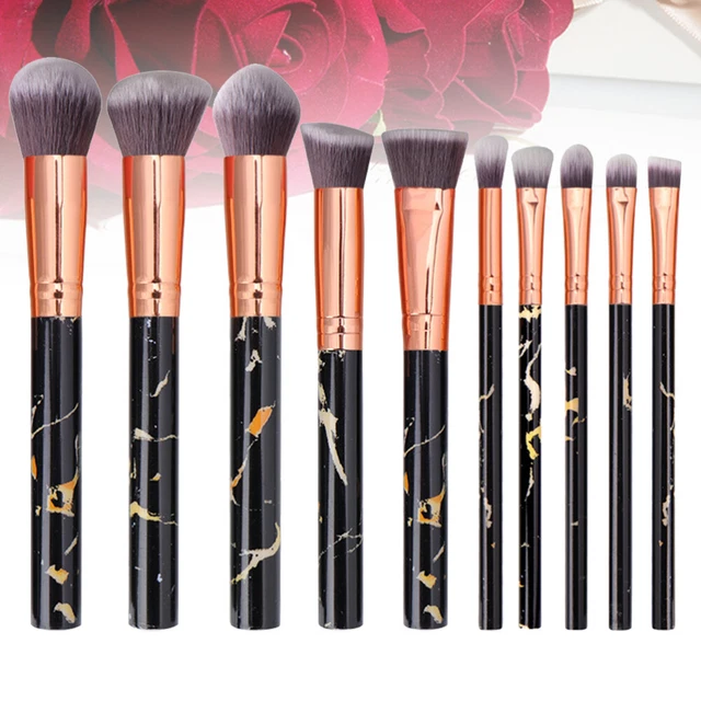 10 Pcs Cosmetics Brush Highlighter Brushes Buffing Travel Marble Mineral