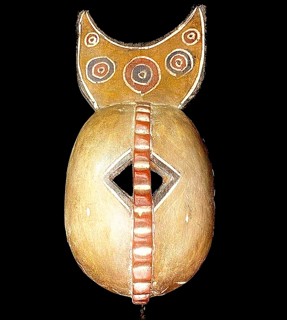 African Tribal Mask Hand Carved Vintage Wall Hanging Bedu bobo plank -6051