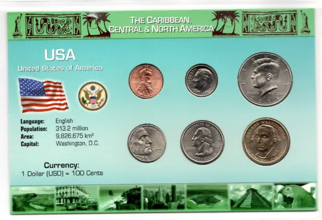 Littleton World Coin Set United States UNC 2005-2014 $1 2007 25 cent 2008 Hawaii