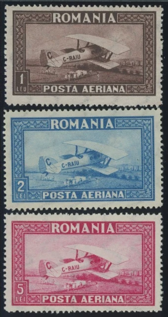 RUMÄNIEN 1928, Flugpost, beide Wz., 2 postfrische Prachtsätze, Mi. 70.-