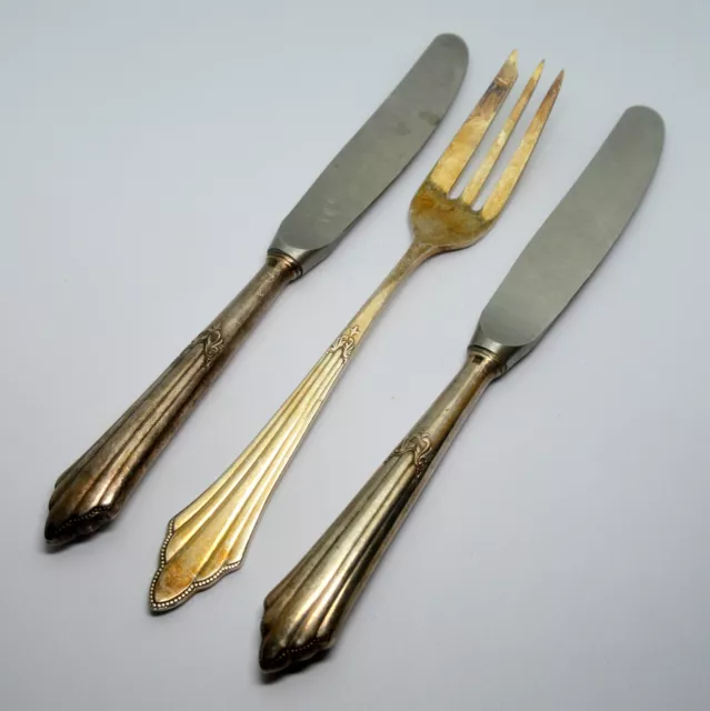 Germany 90 Silver Hallmarked Art Nouveau Butter Knifes & Fork