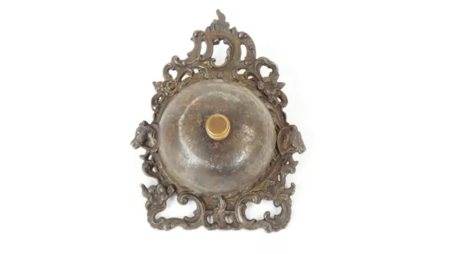 Antiguo TIMBRE DE RECEPCION MOTIVOS HÍPICA s.XIX Sonnette a comptoir Desk bell