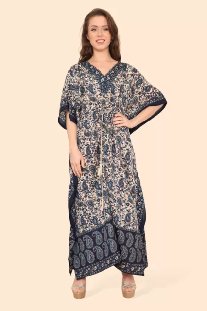 Womens Long maxi dress Kaftan Woman Floral print Summer Dress