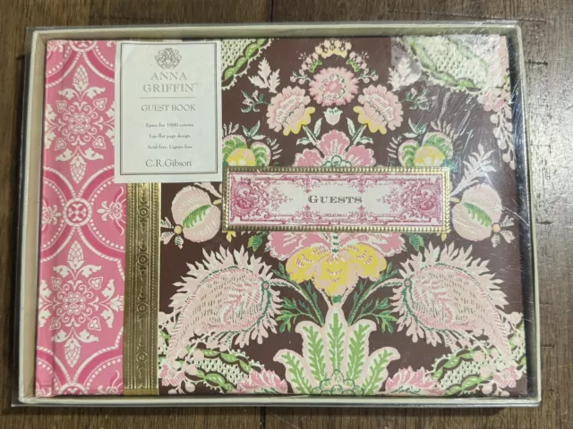 Anna Griffin Wedding Guest Book 7”x9” "Carmen" Floral Design Acid Free New!