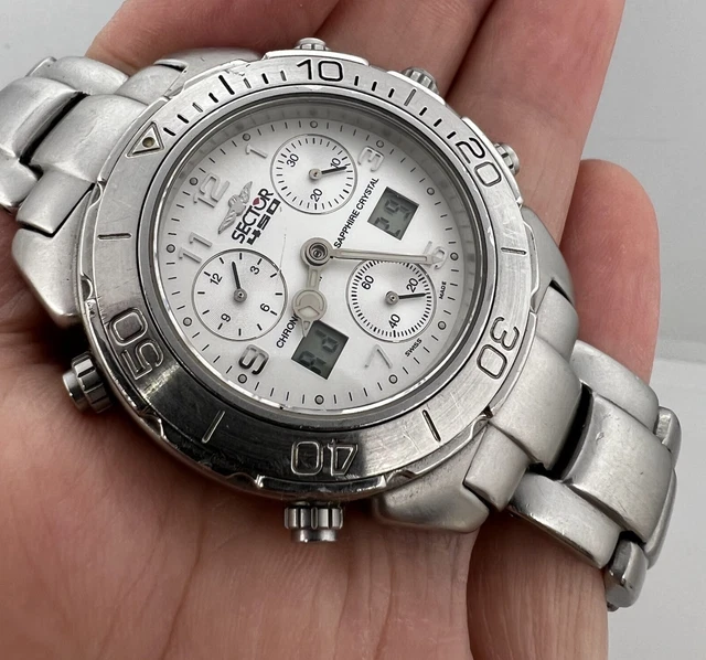 SECTOR 450 CHRONOGRAGH alarm gray dial sapphire crystal 178.00 PicClick