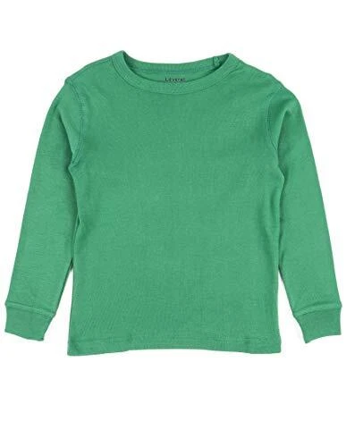 Leveret Long Sleeve Solid T-Shirt 100% Cotton (12 Years,, Green, Size 12 Years