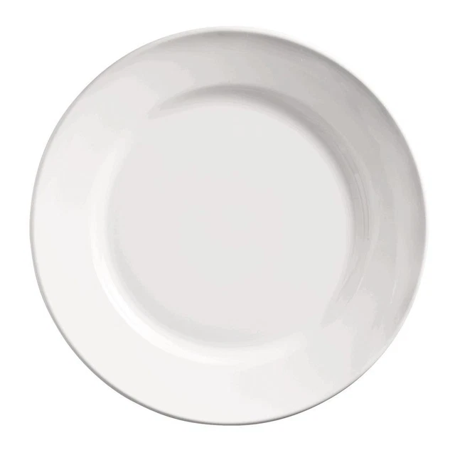 World Tableware 840-445R-12 Porcelana 12" Wide Rim Plate - 12 / CS