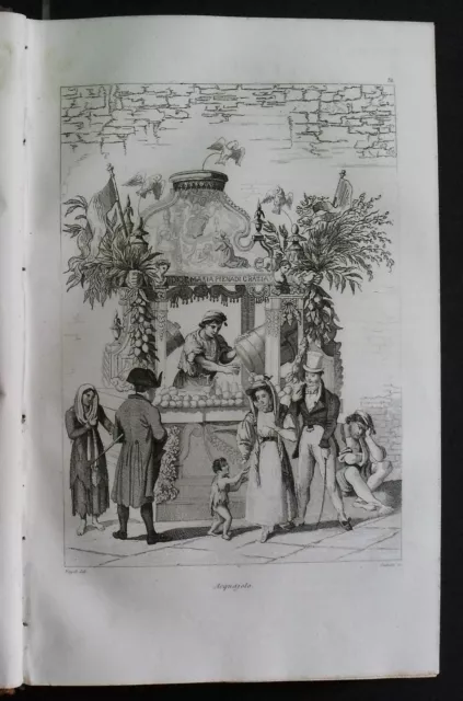 1835:Napoli,L'Acquaiolo.Mestieri,Scene di Vita..Passepartout.AUDOT.Acciaio.ETNA.