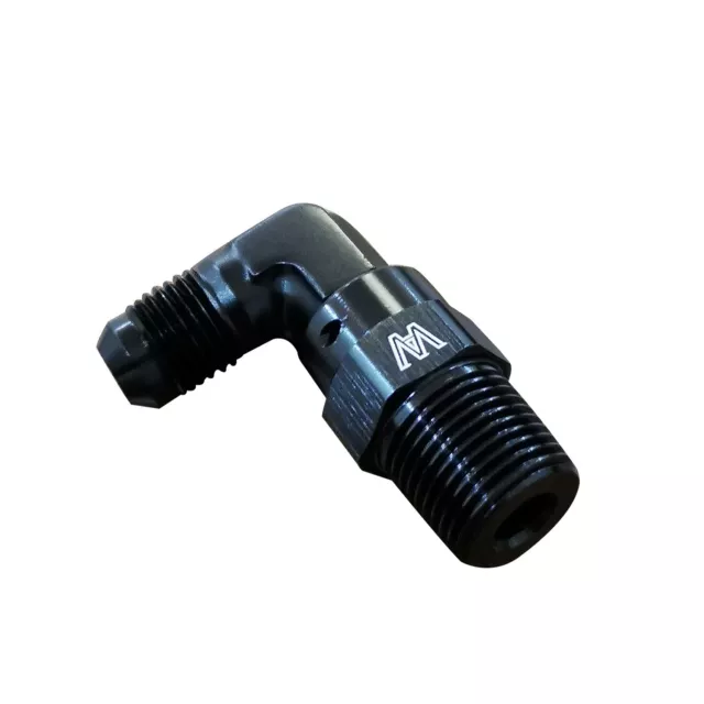 -6AN 90 Degrees Female Hose End to 3/8NPT Adapter Swivel 6AN  BLACK Fuel Fitting