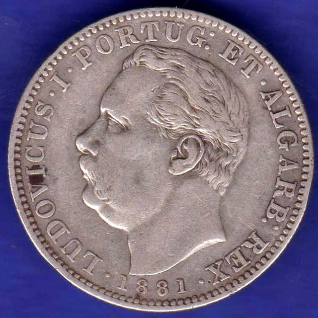 Portuguese India-1881-Ludovicus I-Uma Rupia-Very Rare Silver Coin