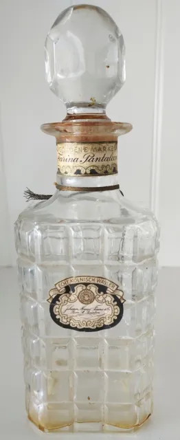 Perfume Bottle Johann Maria Farina Decanter Echt Kolnisch Wasser Cologne Vintage