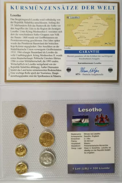 Lesotho - KMS Kursmünzensatz Blister Noppenfolie BTN Münzen / 4