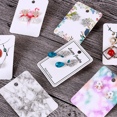 100x Earring display paper holder hanger cards tags craft market jewellery 3-AZ