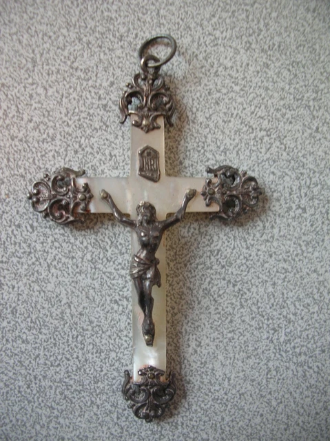 Croix Ancienne En Argent – Pièce De Collection Vintage, Belle Patine