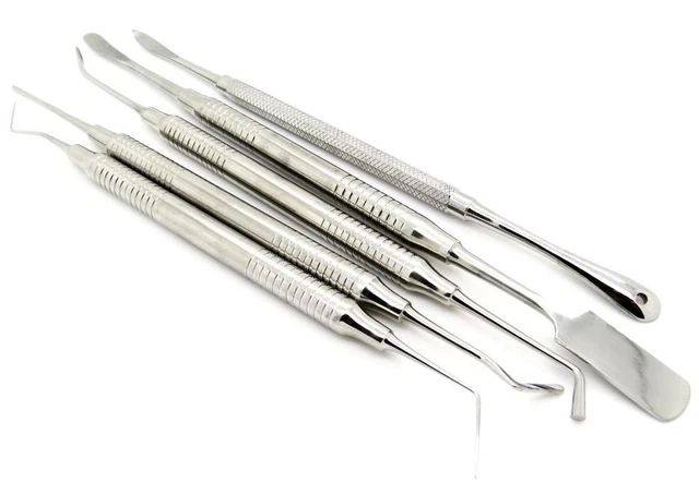Set Of 5 Periosteal Set Dental Elevator Curettes Surgical Implant Instruments