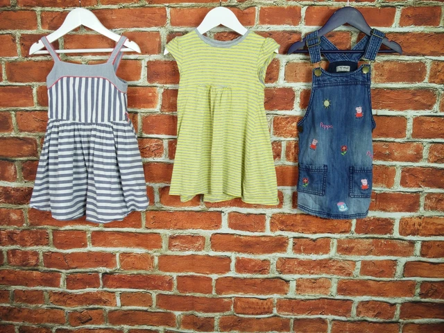 T-Shirt Bambina Pacchetto Età 3-4 Anni Next M&S Pinafore Sundress Peppa Pig Kdis 104Cm