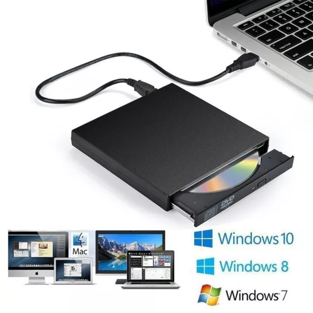 2023 USB 2.0 Universal External CD-RW Burner Driver Free DVD/CD Reader Player