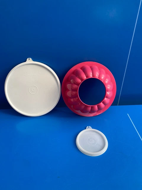 Moule à Charlotte Couronne Tupperware 16 Cm Avec Couvercle - Fond Fleur - Orange