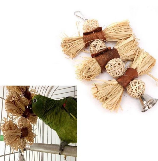 Pet Bird Bites Toy Parrot Chew Ball Toys Swing Cage Hanging Cockatiel Parake#km