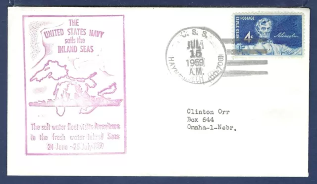 USS HAYNESWORTH DD-700 Destroyer Postmark Naval Cover