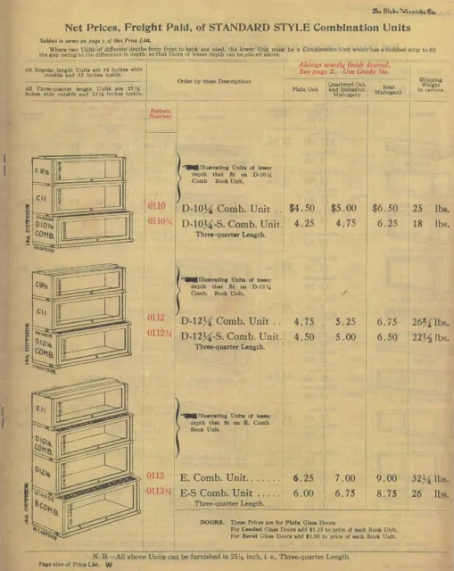 Rare 1915 Globe Wernicke® Sectional Bookcase Price List! Now Lower Priced Color 2