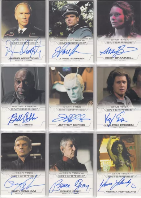 Star Trek Enterprise Season 4 Auto / Autograph / Costume Card Selection