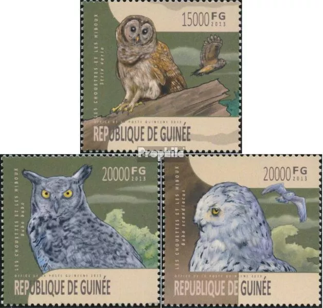 Briefmarken Guinea 2013 Mi 9970-9972 postfrisch Vögel