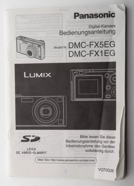 Panasonic DMC-FX5EG / DMC-FX1EG Gebrauchsanleitung