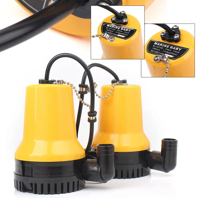 Pompa acqua subacquea 12 V 4200 l/h pulizia strumento scarico piscina sporco
