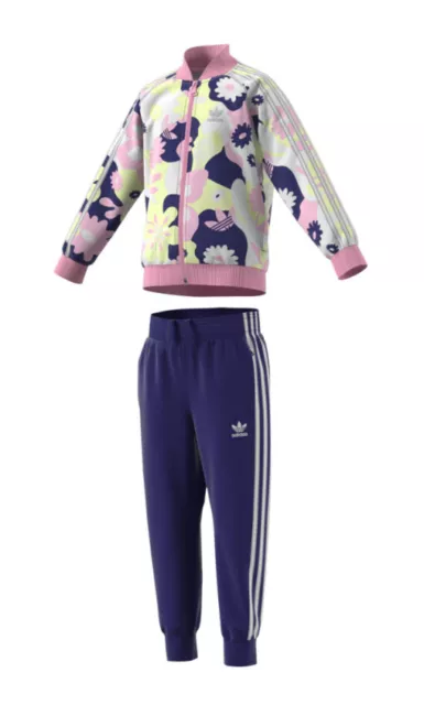 ADIDAS Kinder  Jogginganzug Trainingsanzug Sportanzug Flowers HC4606  Gr.110-128