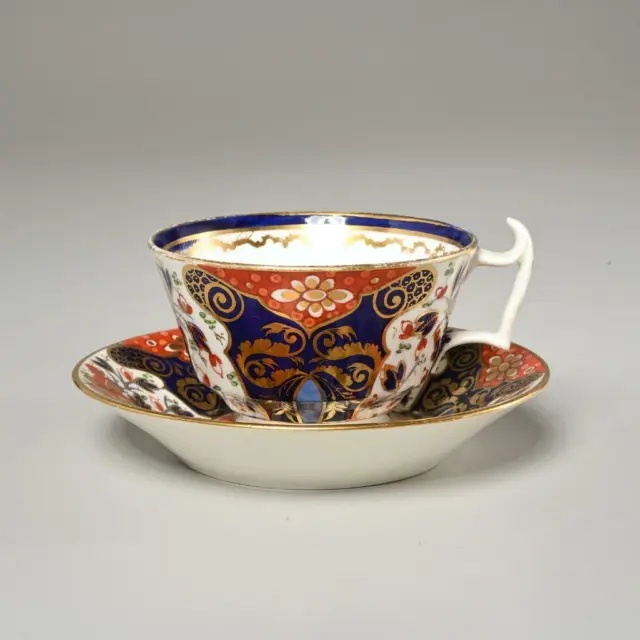 Derby Imari Style Porcelain Tea Cup and Saucer 18th Century Antique B