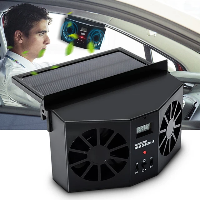 SOLAR POWERED CAR Cooling Fan Cooler Auto Window Air Vent Exhaust