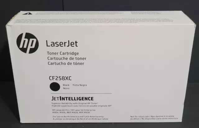 HP Hewlett Packard Laser Jet Intelligence CF258XC Black Toner Cartridge New NIB