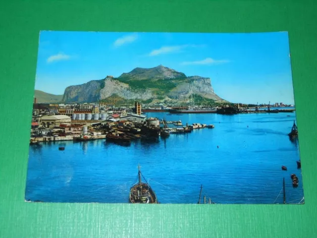 Cartolina Palermo - Veduta del Porto e Monte Pellegrino 1965 ca