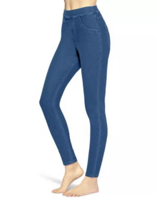 Hue Women's Stretch Slim Fit Pull On Denim Leggings Size XXL (20) Med Wash New