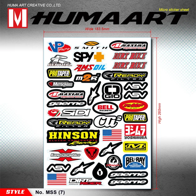 MOTOCROSS SPONSOR DECALS Stickers Kit Car ATV Helmet Dirt Bike Exhaust