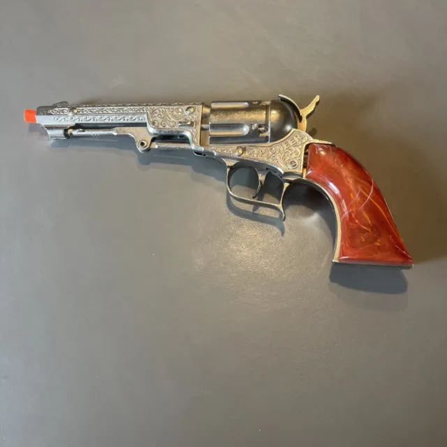 VINTAGE 1950S HUBLEY Pioneer toy cap gun marbled grip revolver western ...