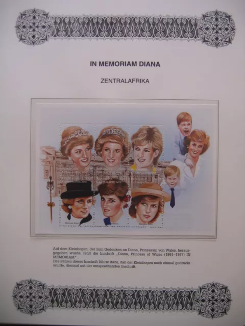 Irrtümer auf Briefmarken / Centrafricaine 1997 Mi 1829 -1834 Klbg : Lady Diana
