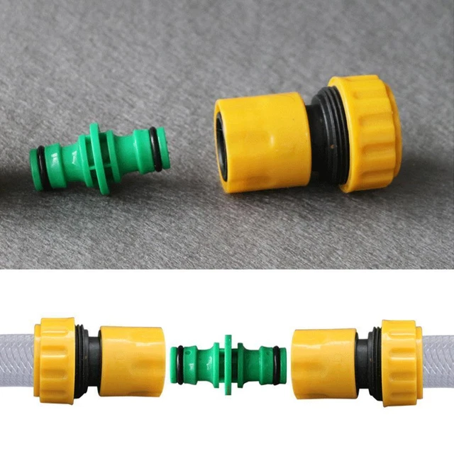 2 Way Garden Hose Connector Joiner Coupler Watering Pipe Grey Tap Water TOP T9W6