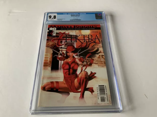Elektra V2 1 Cgc 9.8 White Pages Great Greg Horn Cover Marvel Comics 2001
