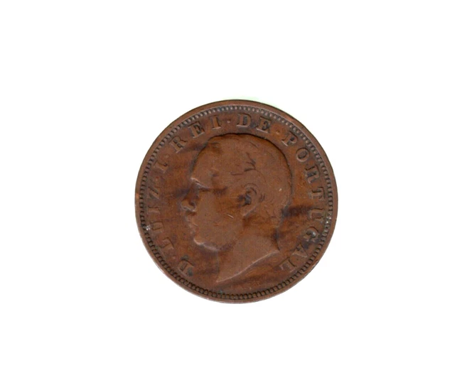 Rare Portugal Coin - Xx Reis 1882 - Luis I - Km# 527 🇵🇹