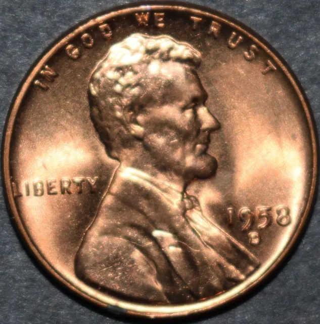 1958 D Lincoln Wheat Penny in Brilliant Uncirculated (BU) Condition