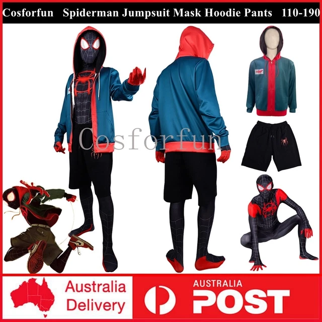 SPIDERMAN INTO THE Spider Verse Miles Morales Hoodie Jacket Adult Child ...