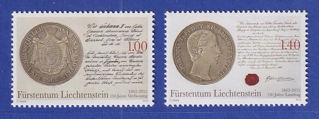 Liechtenstein 2012 Verfassung Landtag Münzen Mi.-Nr. 1622-23 **