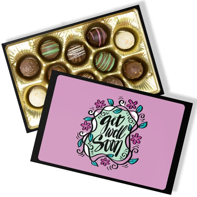 Caja de regalo Get Well Soon de 12 trufas de chocolate, regalos de apoyo contra el cáncer, envía un Gi